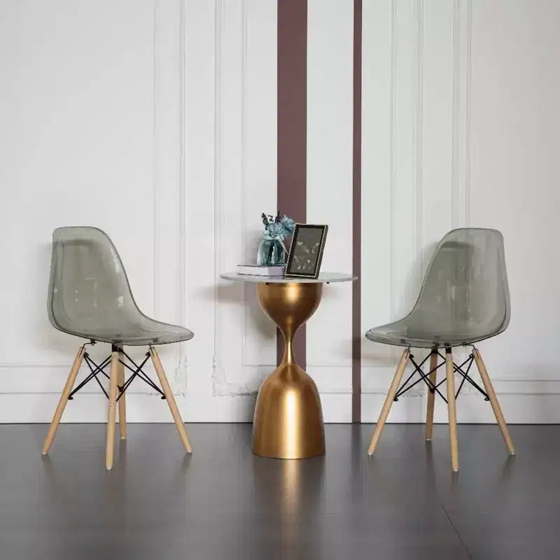 Chaise de salle à manger de style Mid-Century Modern, coque en plastique transparent, chaise d'appoint