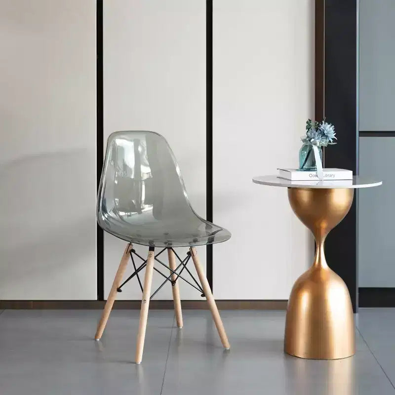 Chaise de salle à manger de style Mid-Century Modern, coque en plastique transparent, chaise d'appoint