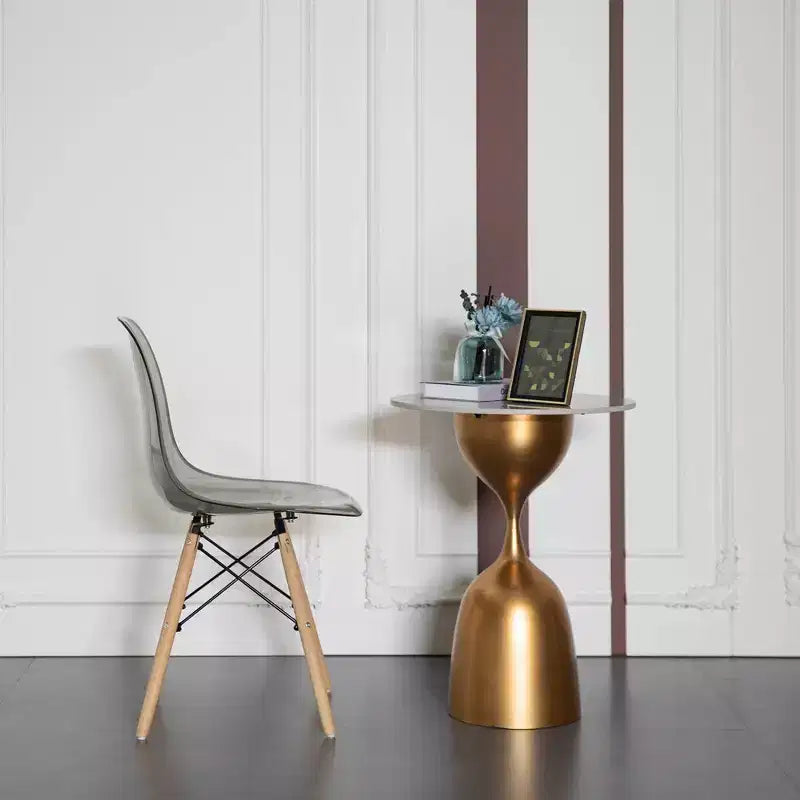Chaise de salle à manger de style Mid-Century Modern, coque en plastique transparent, chaise d'appoint