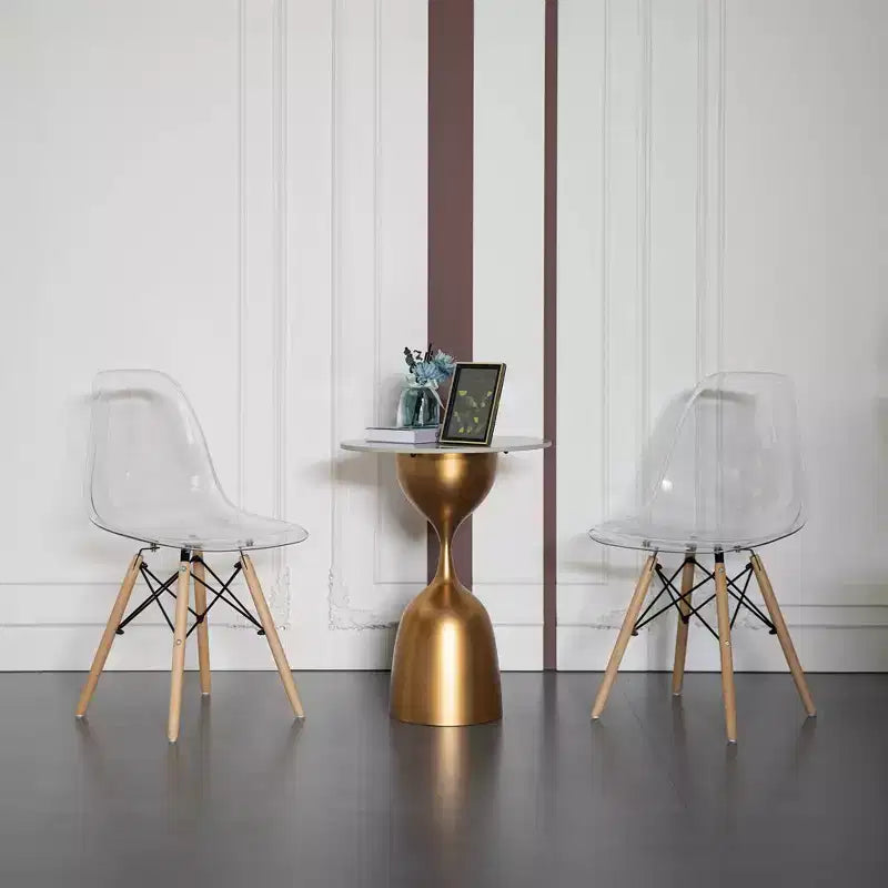 Chaise de salle à manger de style Mid-Century Modern, coque en plastique transparent, chaise d'appoint