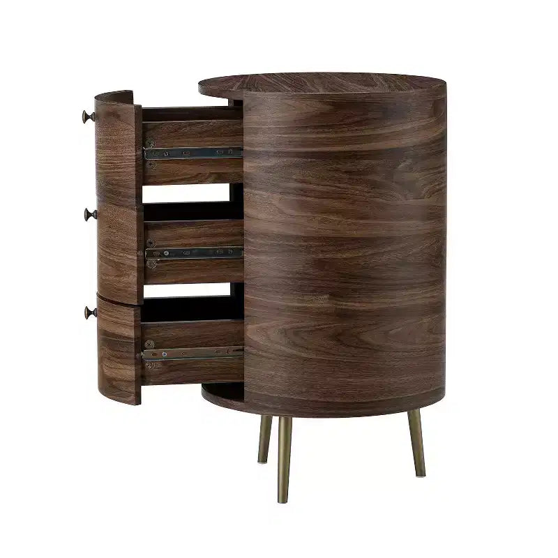 Table d'appoint avec 3 tiroirs et rangement Tall Drum