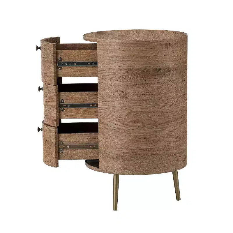 Table d'appoint avec 3 tiroirs et rangement Tall Drum