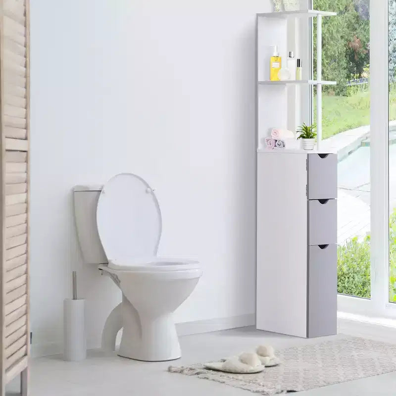 Meuble de rangement haut de salle de bain, colonne de rangement autoportante