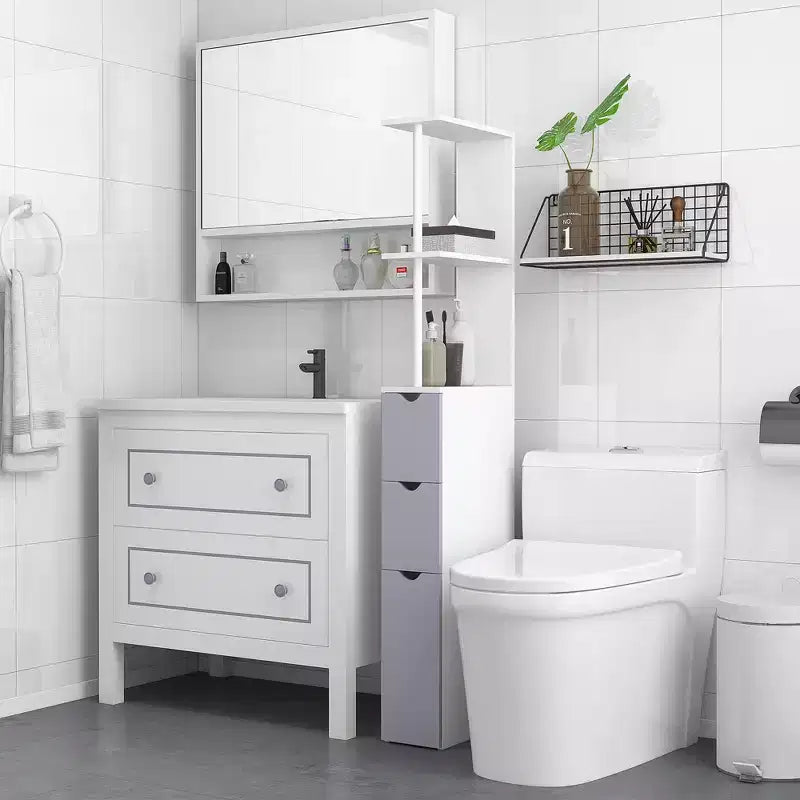 Meuble de rangement haut de salle de bain, colonne de rangement autoportante