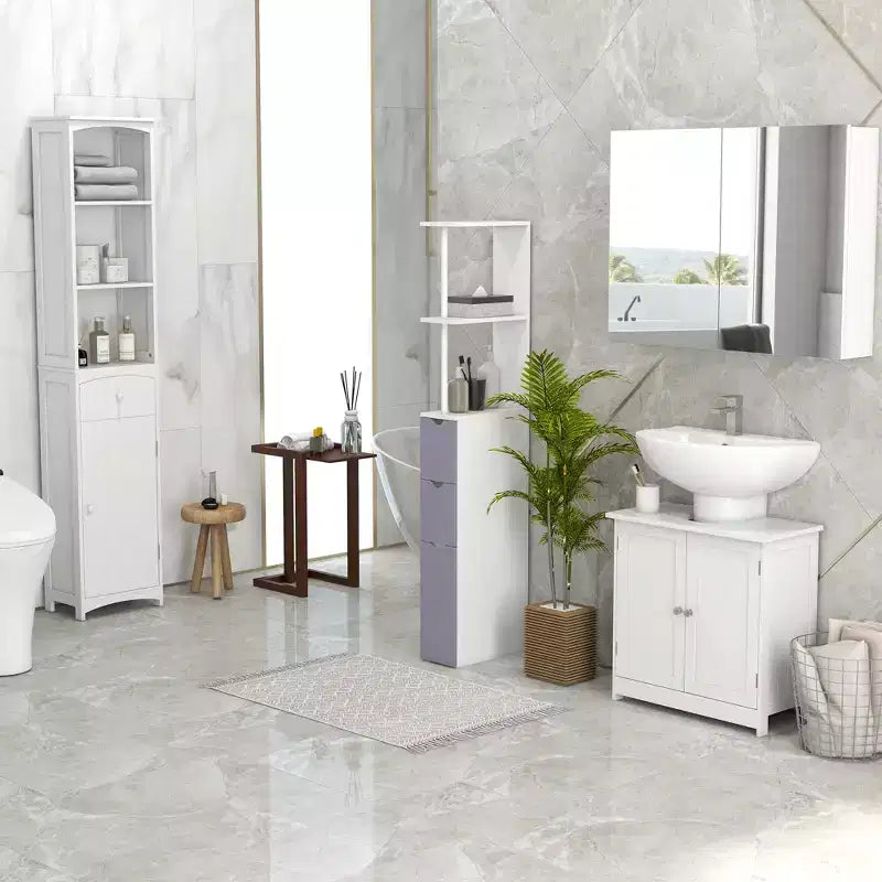 Meuble de rangement haut de salle de bain, colonne de rangement autoportante