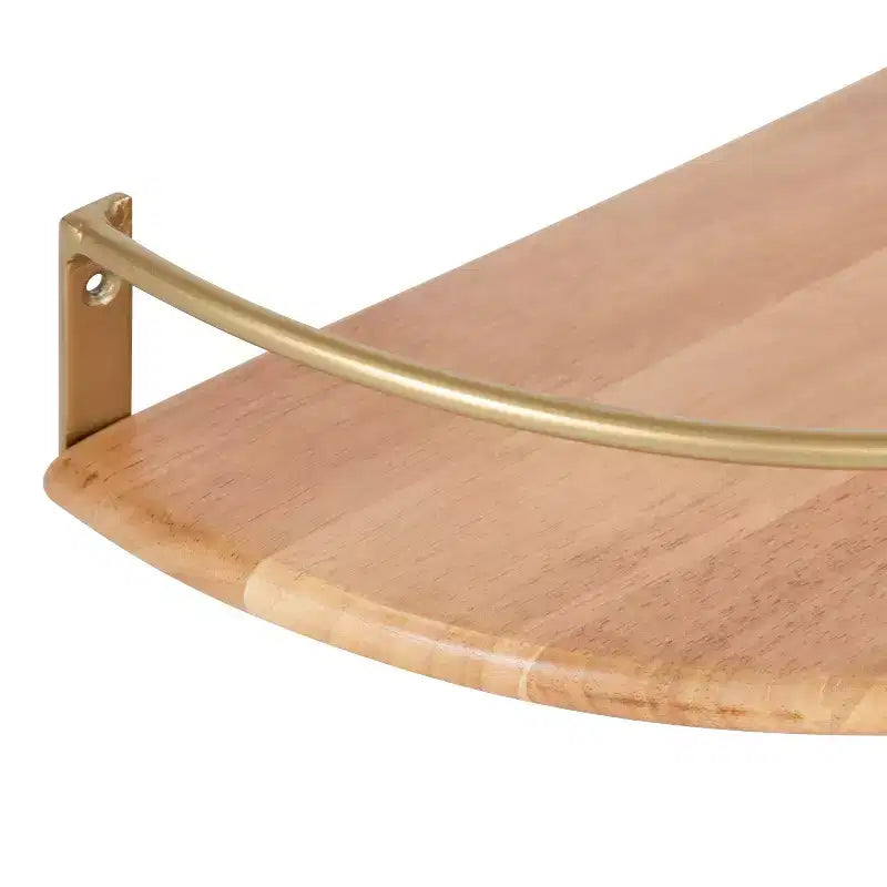 Étagère murale flottante en bois demi-cercle