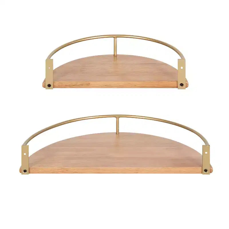 Étagère murale flottante en bois demi-cercle