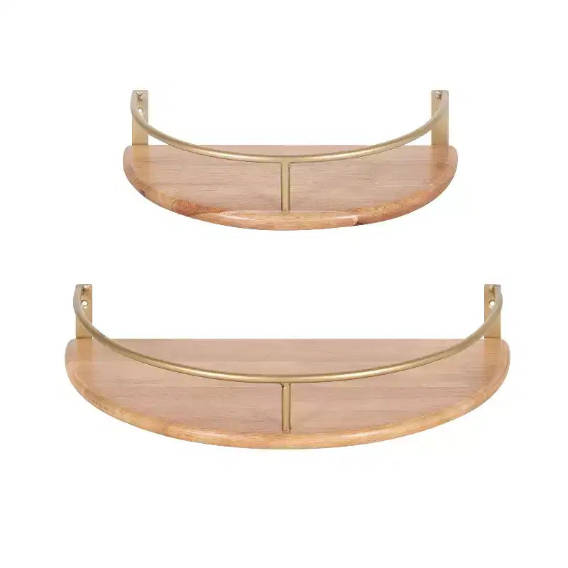 Étagère murale flottante en bois demi-cercle