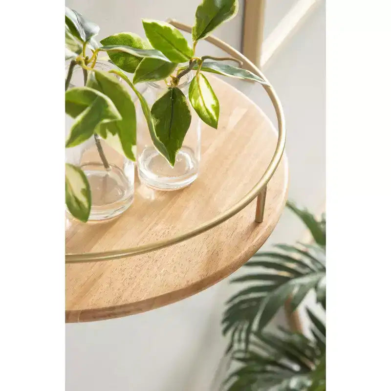 Étagère murale flottante en bois demi-cercle