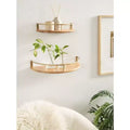 Étagère murale flottante en bois demi-cercle