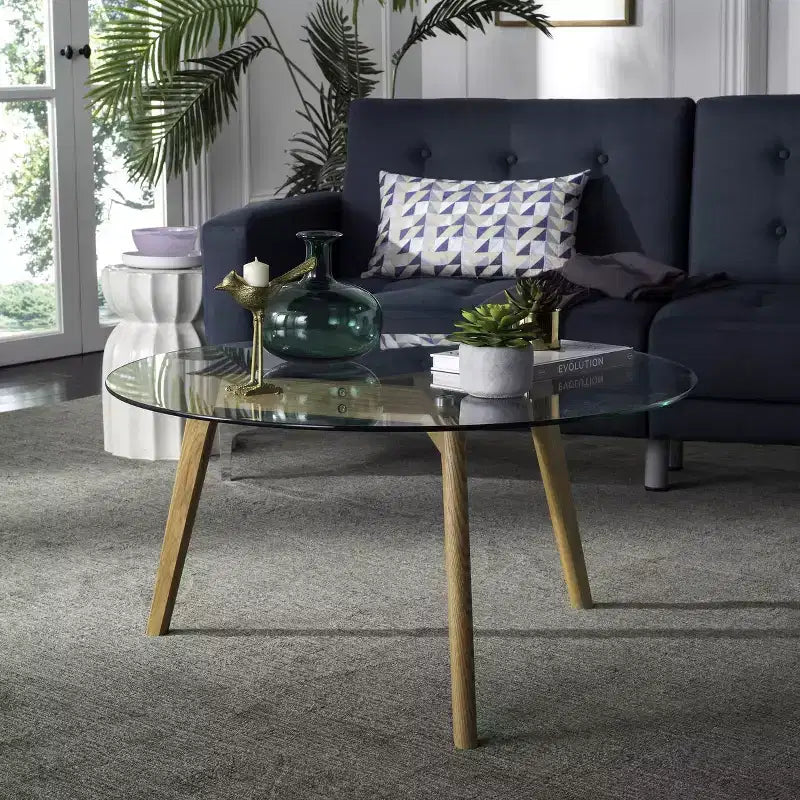 Table basse ronde en verre
