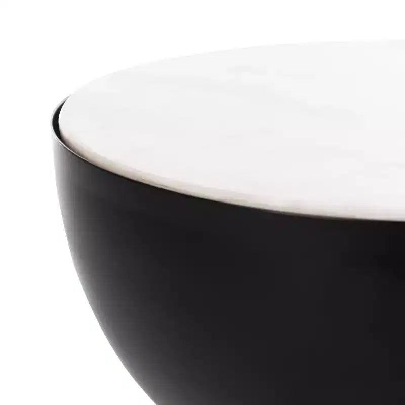 Table d'appoint ronde blanc/noir