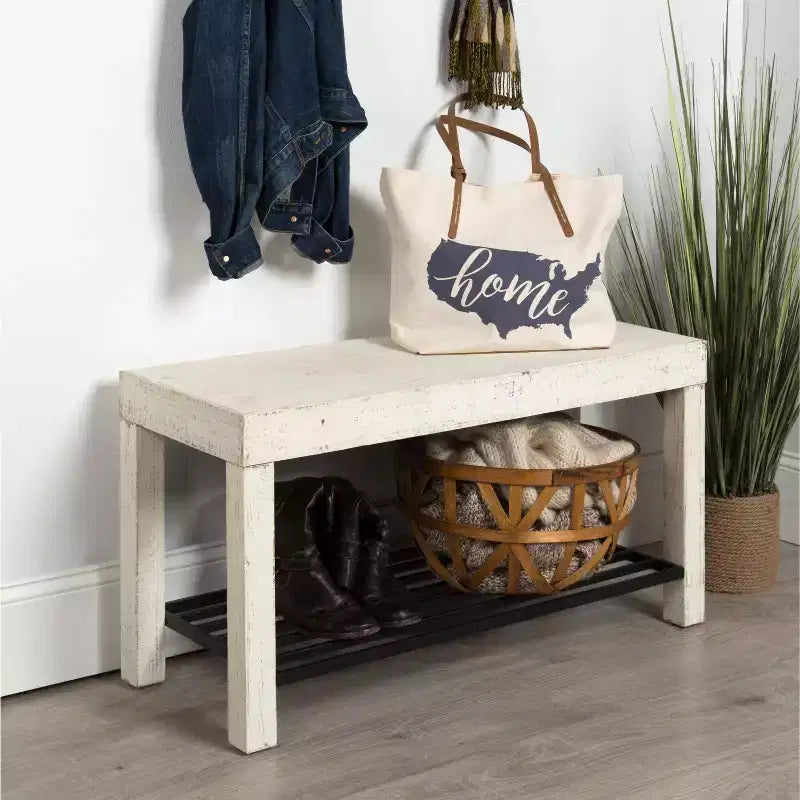 Banc rectangulaire en bois