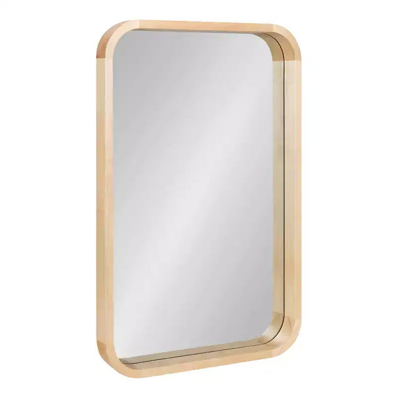 Miroir rectangle à rayon encadré de bois
