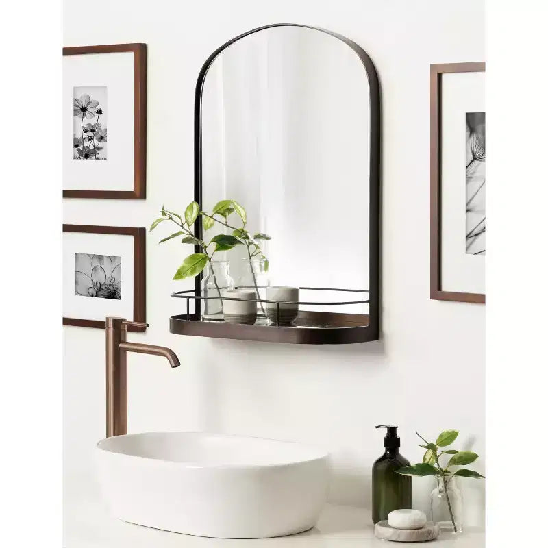 Miroir Arche Encadré avec Étagère