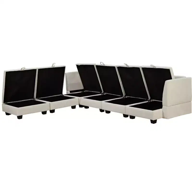 Canapé d'angle moderne en U avec rangement, convertible en lit
