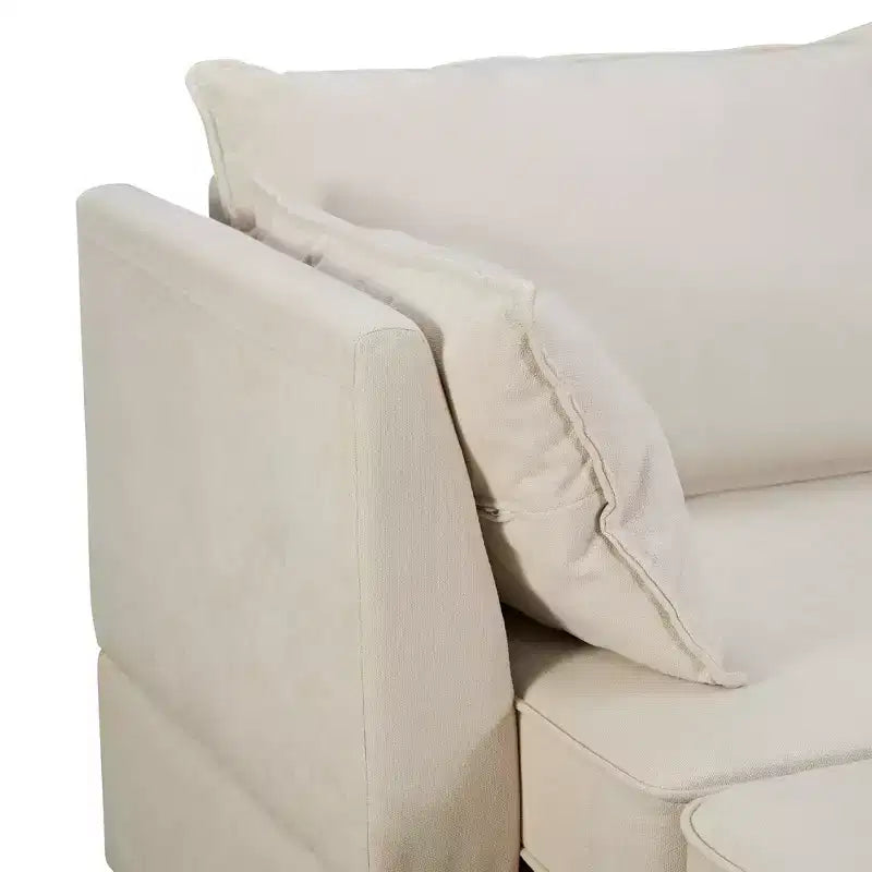 Canapé d'angle moderne en U avec rangement, convertible en lit